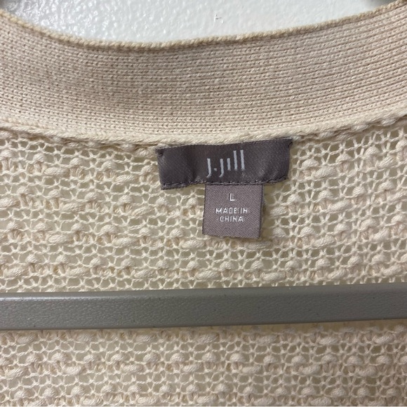 J Jill Textured Oatmeal Longline Cardigan Cotton Wool Blend Size Large - Picture 2 of 6